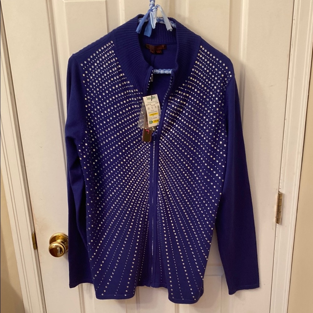 New!  Women's Royal Blue Embellished Cardigan